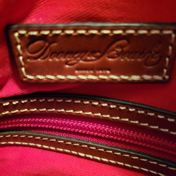 Dooney & Bourke Navy Blue and Brown Leather Shoulder Bag - Picture 6 of 14